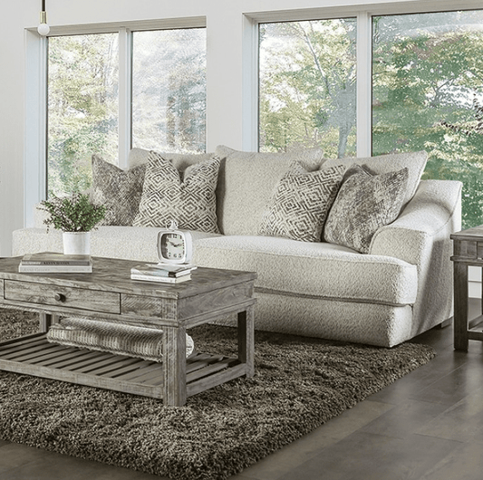 Moorpark Contemporary Off-White Boucle Sofa & Loveseat Set