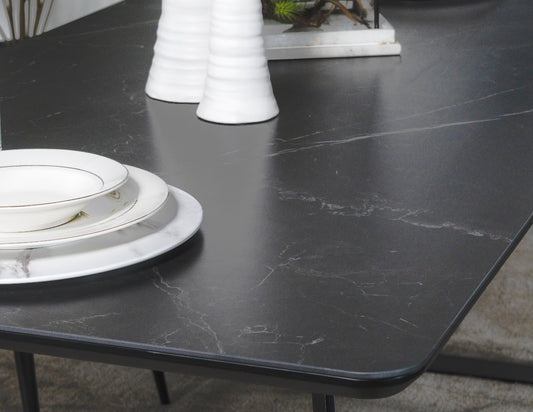 Smith 7-Piece Dining Set with Faux Marble Top