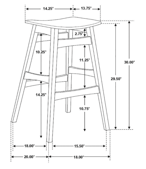 Finnick Tapered Legs Bar Stools Dark Grey and Walnut Set of 2