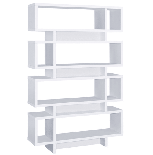 Reid Modern 4-Tier Open Back Bookcase in White