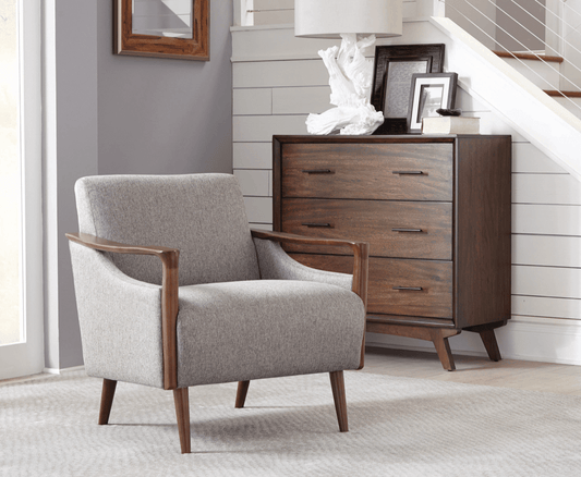 Justin Upholstered Accent Chair Grey And Brown