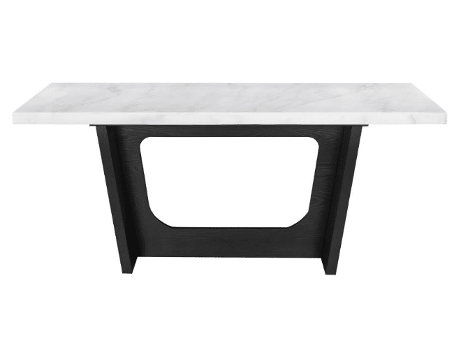 Osborne Rectangular Marble Top Dining Set - Sand & White