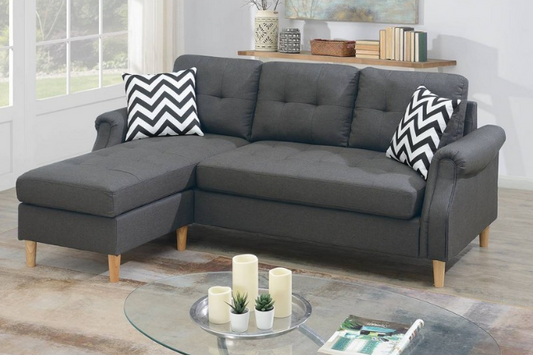 Lance 86" Upholstered Sectional - Gray