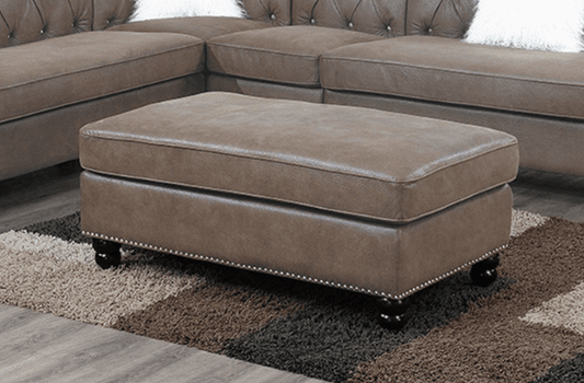 Celia XL-Rectangular Cocktail Ottoman with Turned Feet