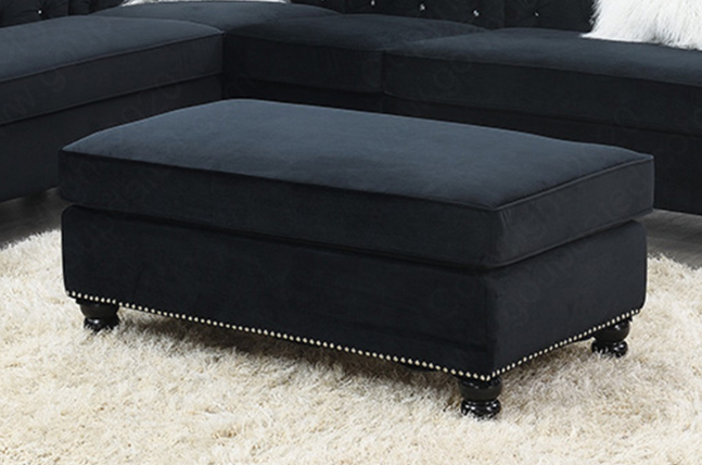 Celia XL-Rectangular Cocktail Ottoman with Turned Feet