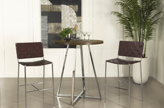 Copy of Bexter Faux Marble Round Top Bar Table White And Chrome