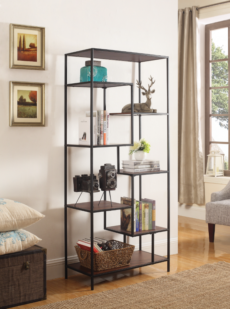 Asher 7-Shelf Bookcase Walnut