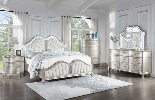 Quinn King Size Upholstered Glam Bedroom Set