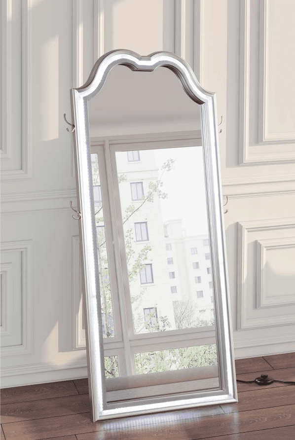 Quinn Full Length LED Floor Mirror Silver Oak