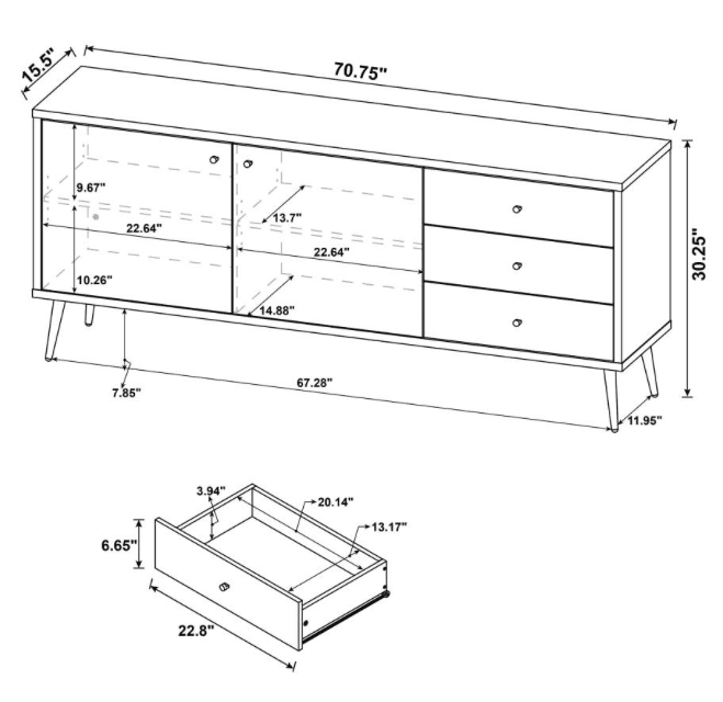Meave 2-door Accent Cabinet in Gray & Antique Pine