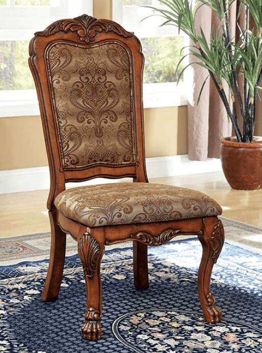 Medieve Traditional Dining Side Chair i Set of 2 - Antique Oak