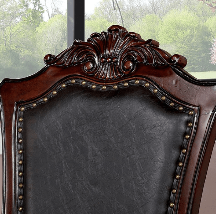 Picardy Traditional Dining Arm Chair i Set of 2 - Brown Cherry & Black