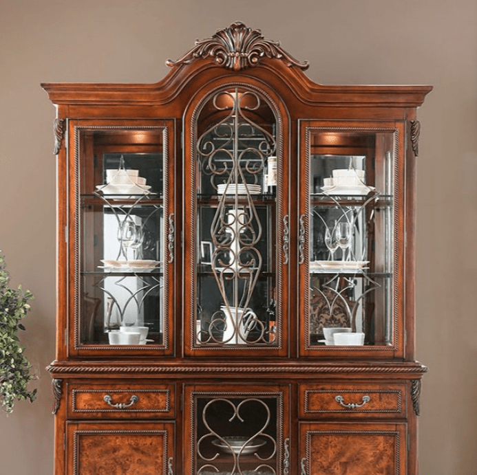 Lucie Traditional Brown Cherry Hutch & Buffet