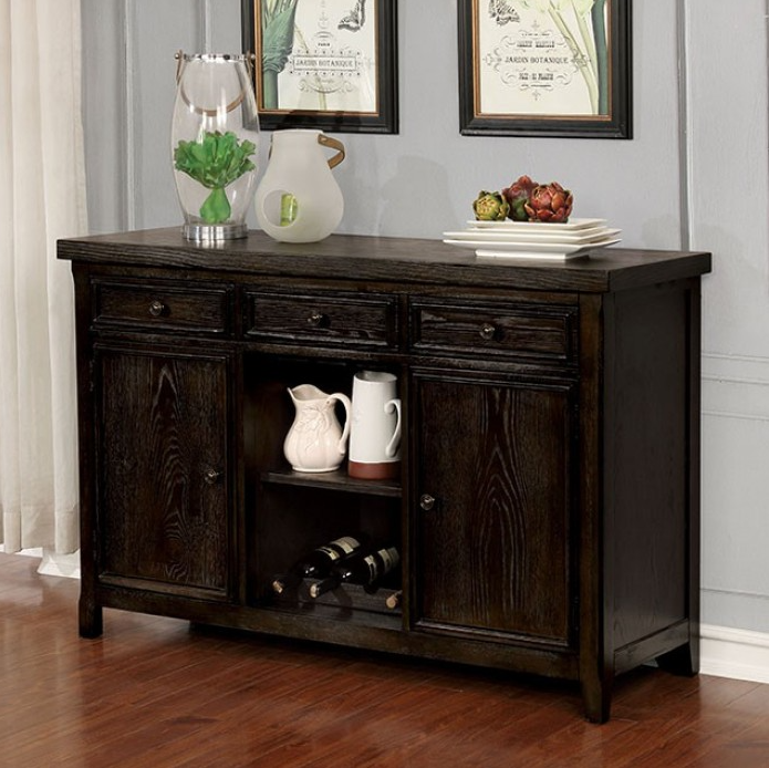 Patience Rustic Sideboard with Wine Storage - Dark Walnut