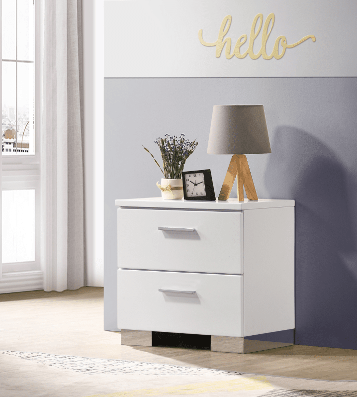 Roxbury Modern White Low Profile Twin Bed with LED Lighting