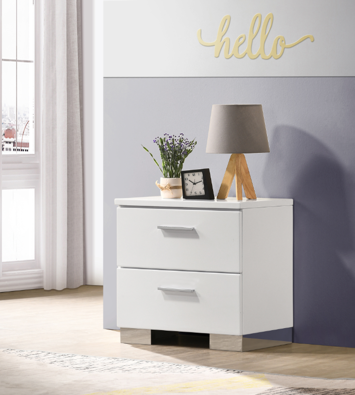 The Roxbury Modern Queen Bedroom Set - Glossy White