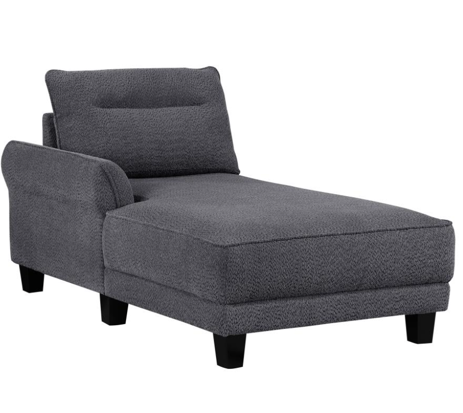 Caspian Upholstered Curved Arms Sectional Sofa Gray and Black