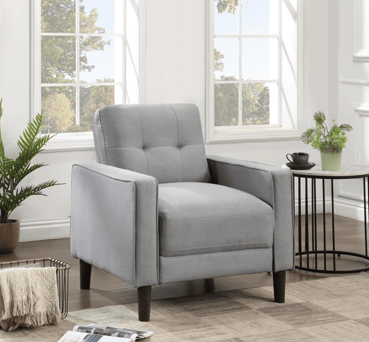 Bowen Upholstered Track Arms Tufted Chair Grey or Beige