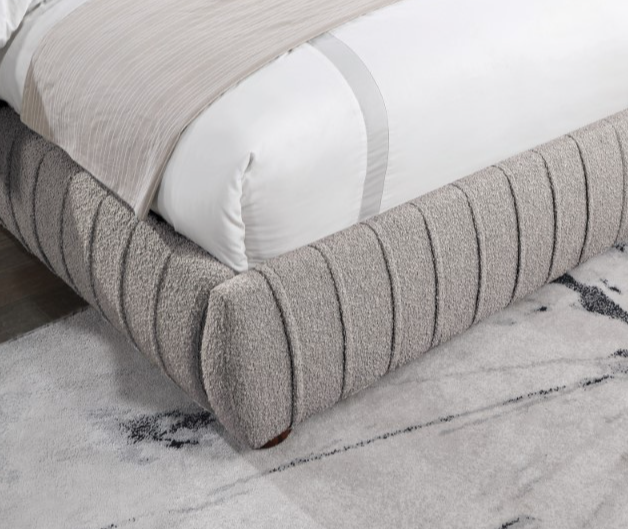 Sherise Modern Boucle Upholstered King Bed - Gray