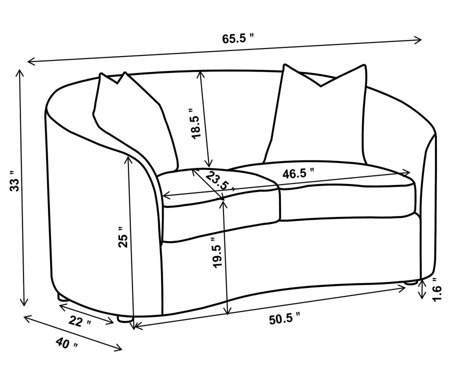 Rainn 2-Piece Upholstered Tight Back Living Room Set Latte