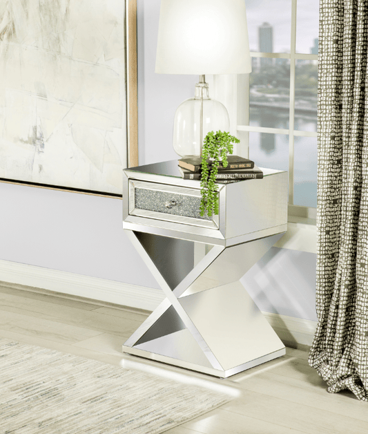 Hazel 1-Drawer Accent Table Mirror
