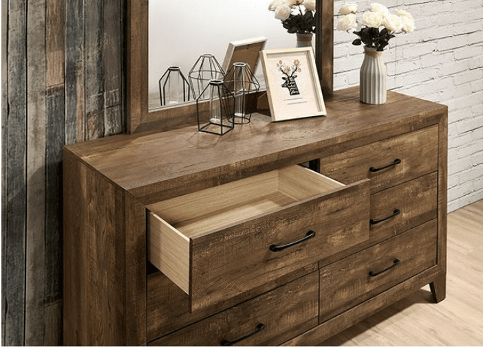 Wentworth Rustic 6-Drawer Dresser - Light Walnut