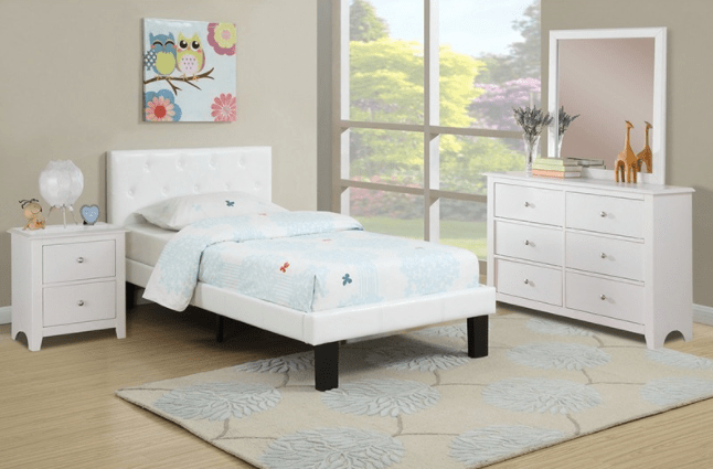 Riley Full Size Youth Bedroom Set - White