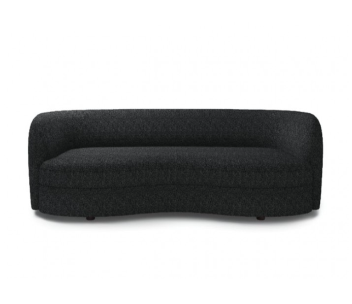 Versoix Contemporary Living Room Set in Black Boucle