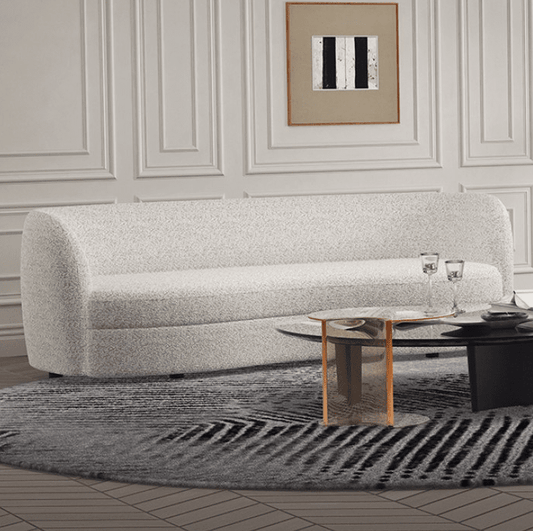 Versoix Contemporary Sofa in Off-White Boucle