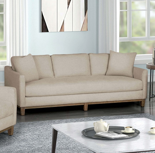 Halden Contemporary Living Room Set with Down Wrapped Cushions - Oatmeal