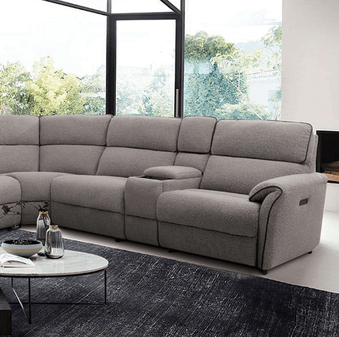 Osanna Transitional Power Sectional in Light Gray Boucle