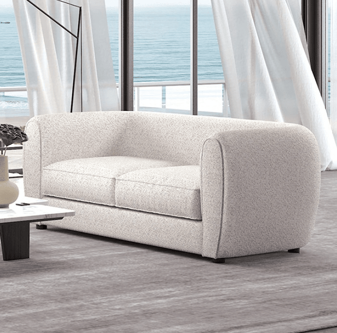 Verdal Contemporary Living Room Set in Off-White Boucle