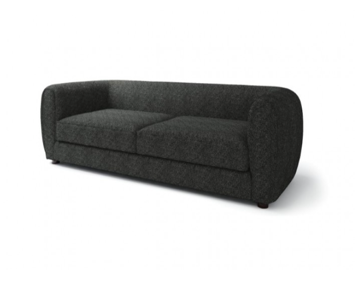 Verdal Contemporary Sofa in Black Boucle