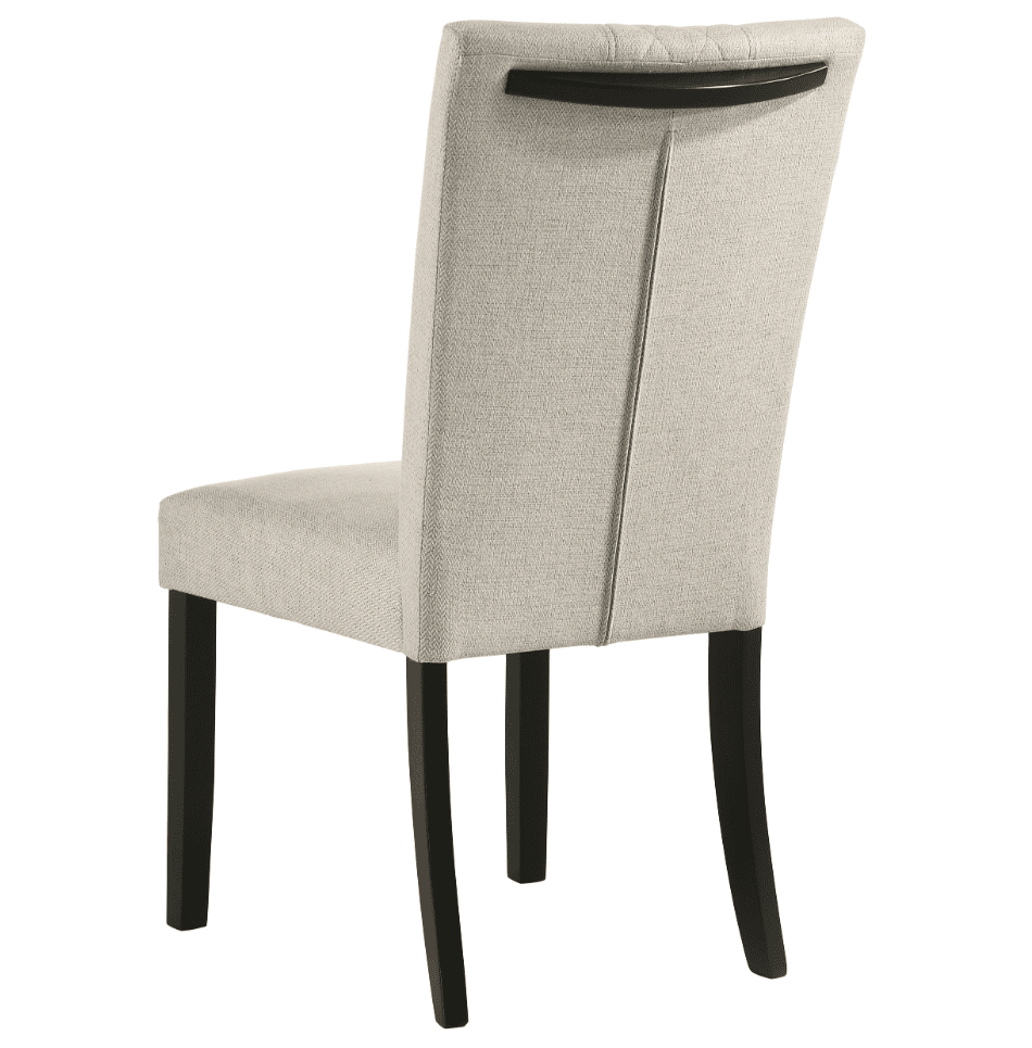 Malia 7-Piece Rectangular Dining Table Set With Refractory Extension Leaf Beige And Black