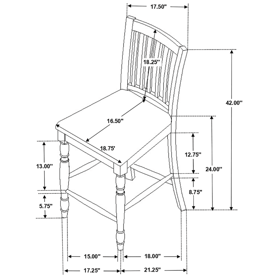 Wiley 5-Piece Square Spindle Legs Counter Height Dining Set Beige And Grey