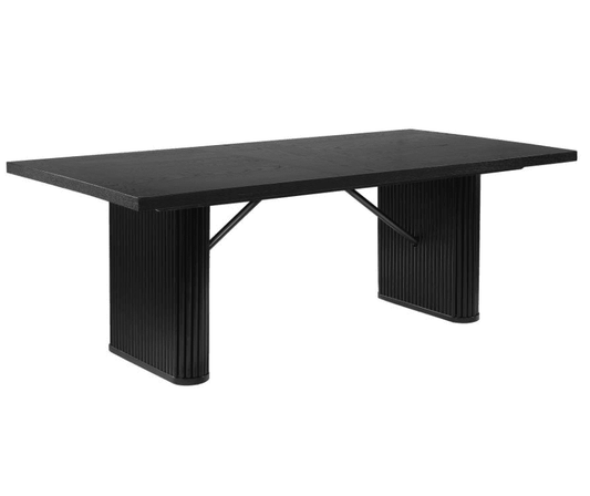 Catherine 7-piece Double Pedestal Dining Table Set Charcoal Grey and Black