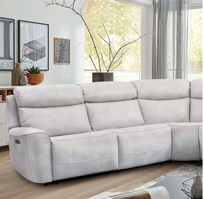 Edmondus Transitional Zero Gravity Power Sectional - Light Taupe