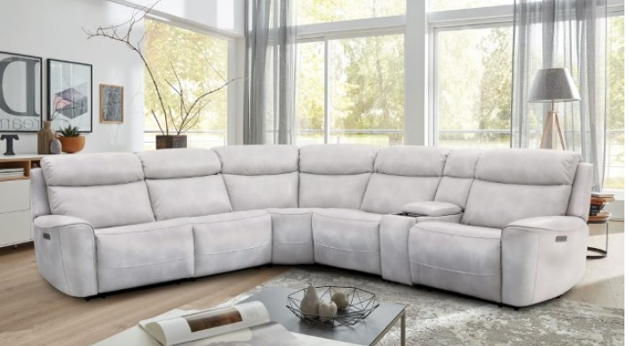 Edmondus Transitional Zero Gravity Power Sectional - Light Taupe