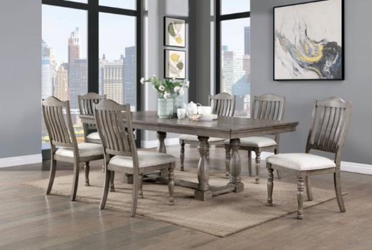 Newcastle 7-Piece Transitional Dining Set - Antique Gray