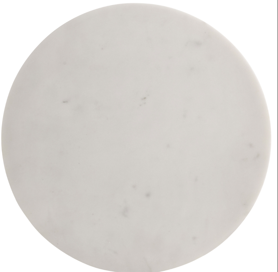 Colette Round Marble Top Side Table White And Dark Grey