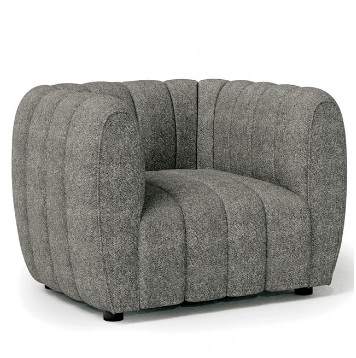 Aversa Contemporary Channel Tufted Sofa - Gray Boucle