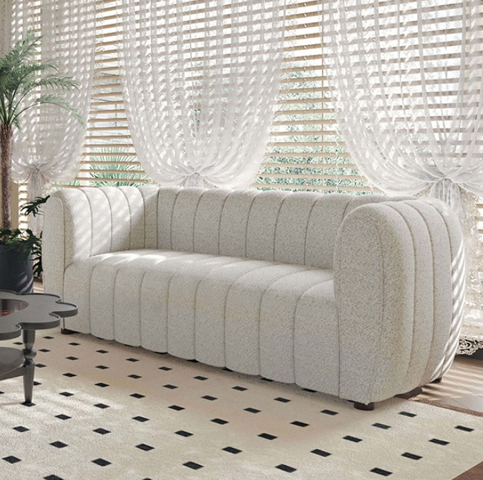 Off white tufted sofa Clearance
