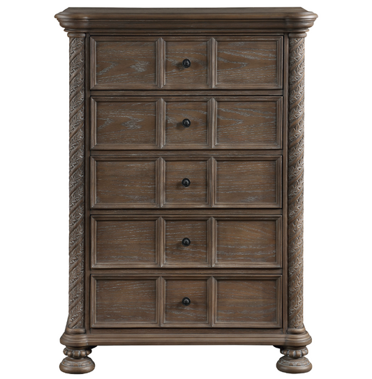 Emmett Traditional 5-Drawer Chest - Walnut