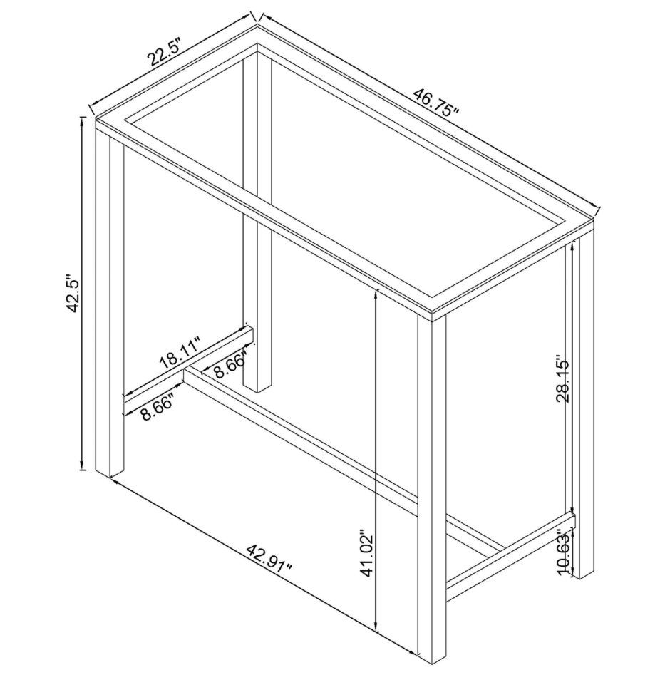 Xavier Bar Table With Glass Top Chrome