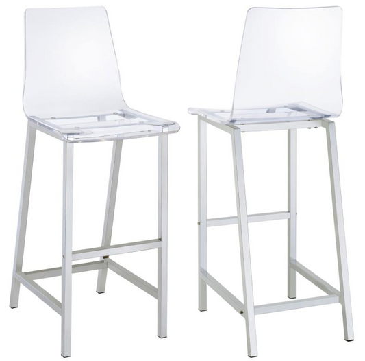 Xavier Modern Clear Acrylic Bar Stool Set of 2