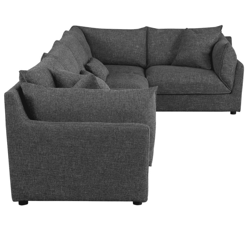 Sasha 5-Piece Upholstered Modular Sectional Sofa Barely Black