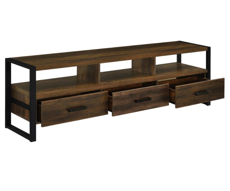 James 3-Drawer Composite Wood TV Stand Dark Pine