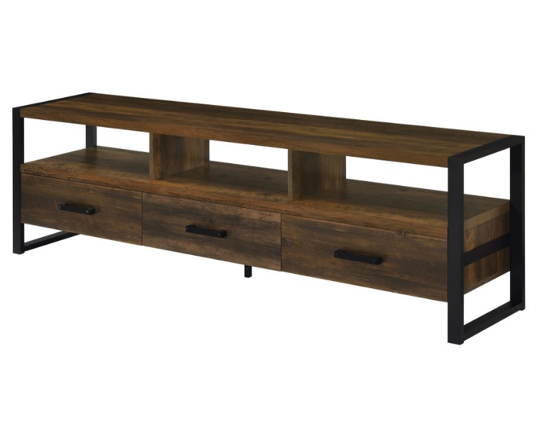 James 3-Drawer Composite Wood TV Stand Dark Pine