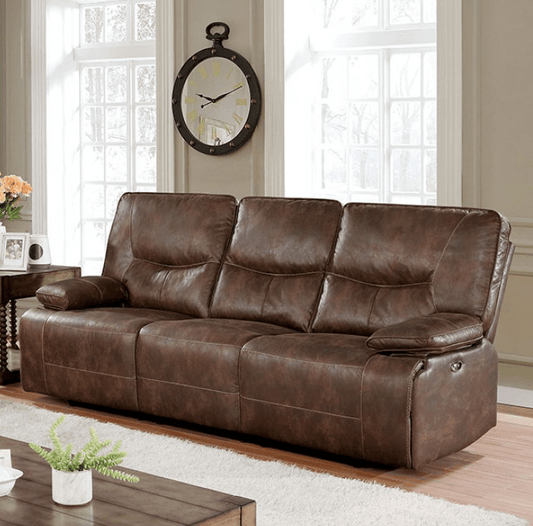 Chantoise Brown Leatherette Power Sofa