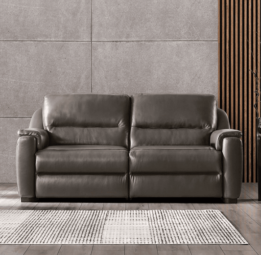 Altamura Italian Leather Power Sofa - Gray